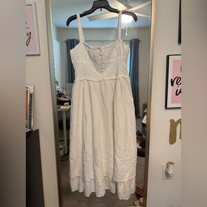 Commense White floral print dress with Tag and Spare Button